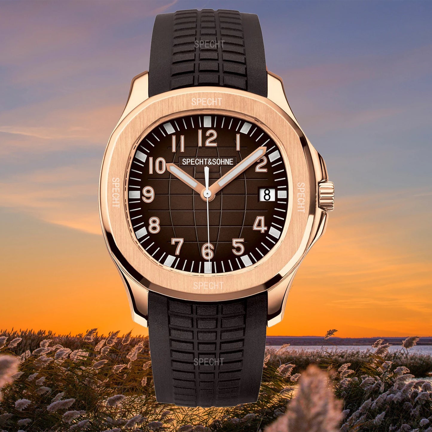 2025 Luxury Specht&Sohne Automatic Watches For Men Rubber Strap Miyota 8215 Movt Classic Sport Wrist Watch Relogio Masculino
