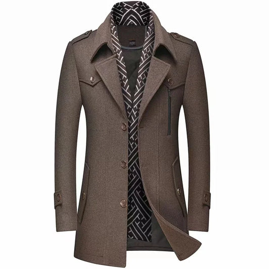 2024 Autumn And winter New Woolen Coat Middle-Aged And Young Woolen Coat Medium To Long Quality Business Woolen Coat Outerwear