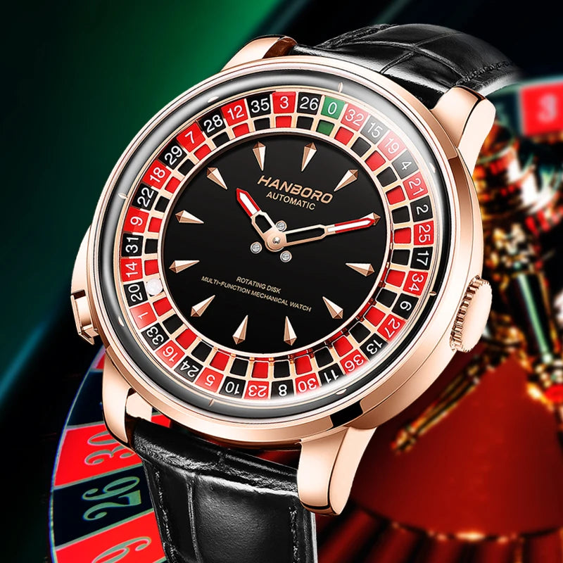 HANBORO men's fully automatic mechanical watch, roulette wheel, roulette wheel, men's watch 1001