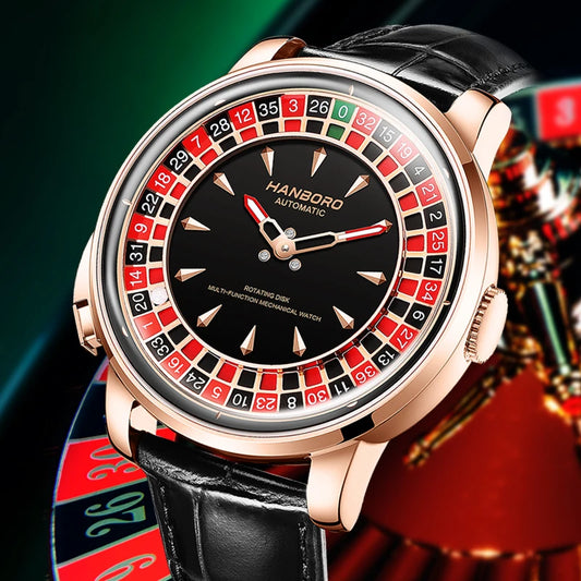 HANBORO men's fully automatic mechanical watch, roulette wheel, roulette wheel, men's watch 1001