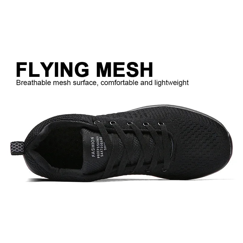 Men Sneakers Summer Breathable Walking Shoes 2024 New Lightweight Sport Shoes High Quality Mesh Knit Tennis Shoes Large Size 45