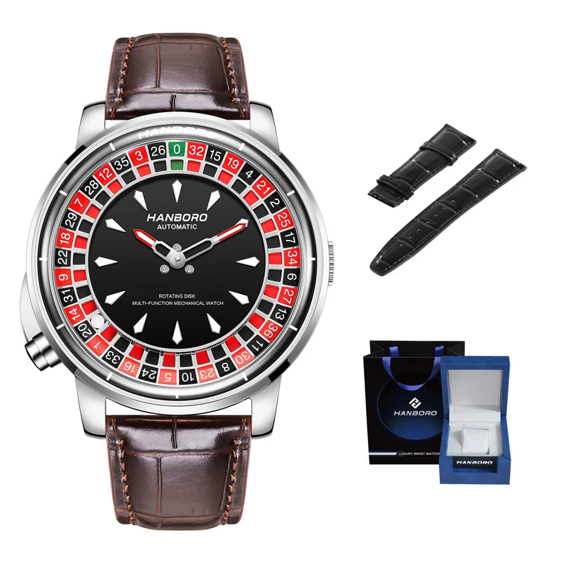 HANBORO men's fully automatic mechanical watch, roulette wheel, roulette wheel, men's watch 1001