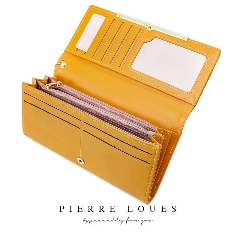 2024 New Luxury Leather Wallet for Women Many Departments Women Wallets Card Holder Purse Female Purses Long Clutch Wallets