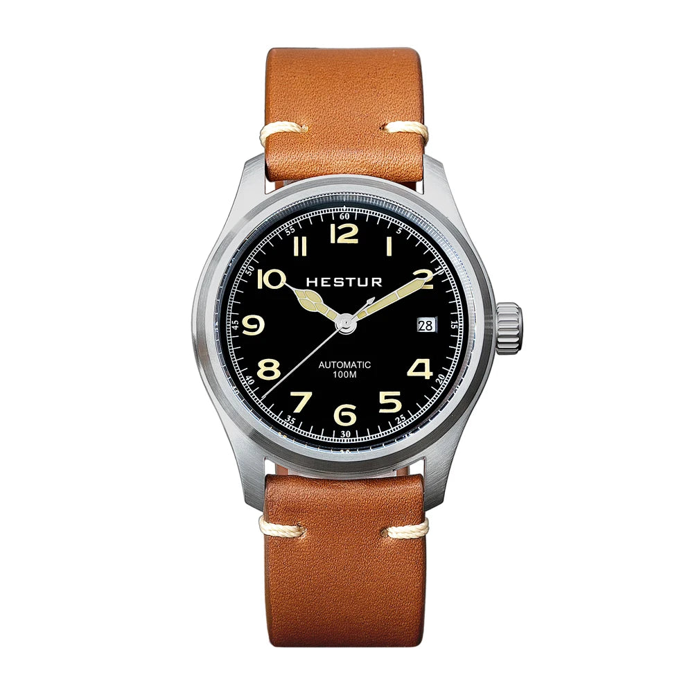 Automatic Mechanical Watch Pilot Men's 38mm Minimalist Style Custom Dial Calendar Super Luminous Murphy reloj hombre Miyota 8215