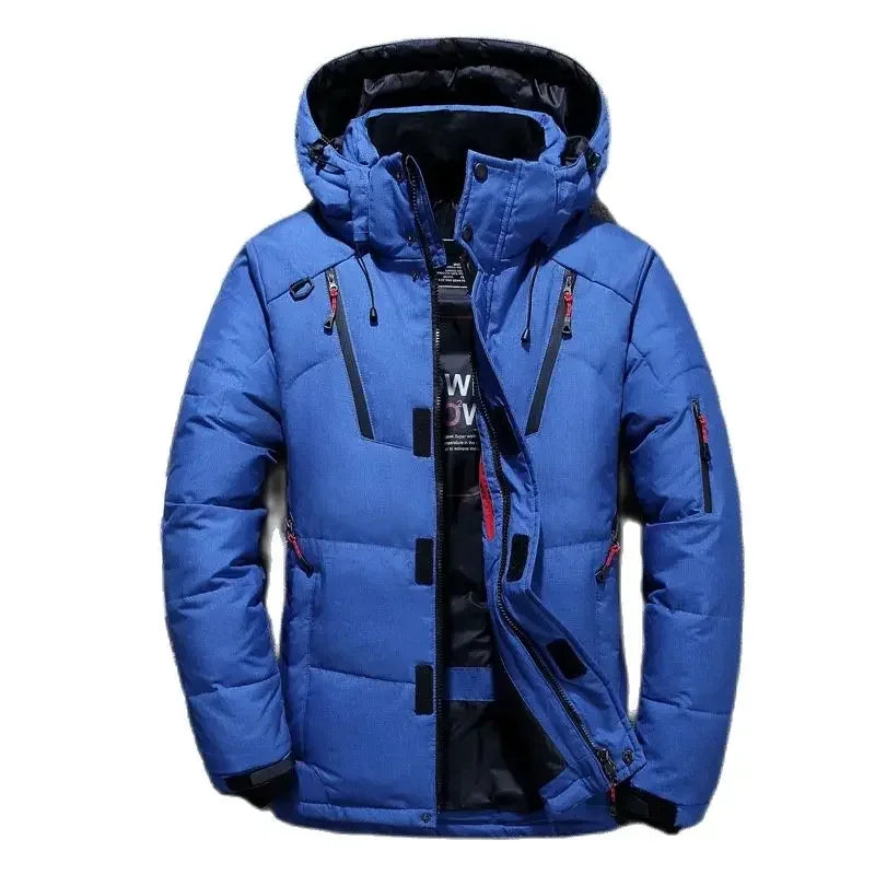 Men White Duck Down Parkas -20 Degree Winter Jacket Men's Thick Warm Snow Parkas Overcoat Windbreaker Hooded Parkas Coat Hombre