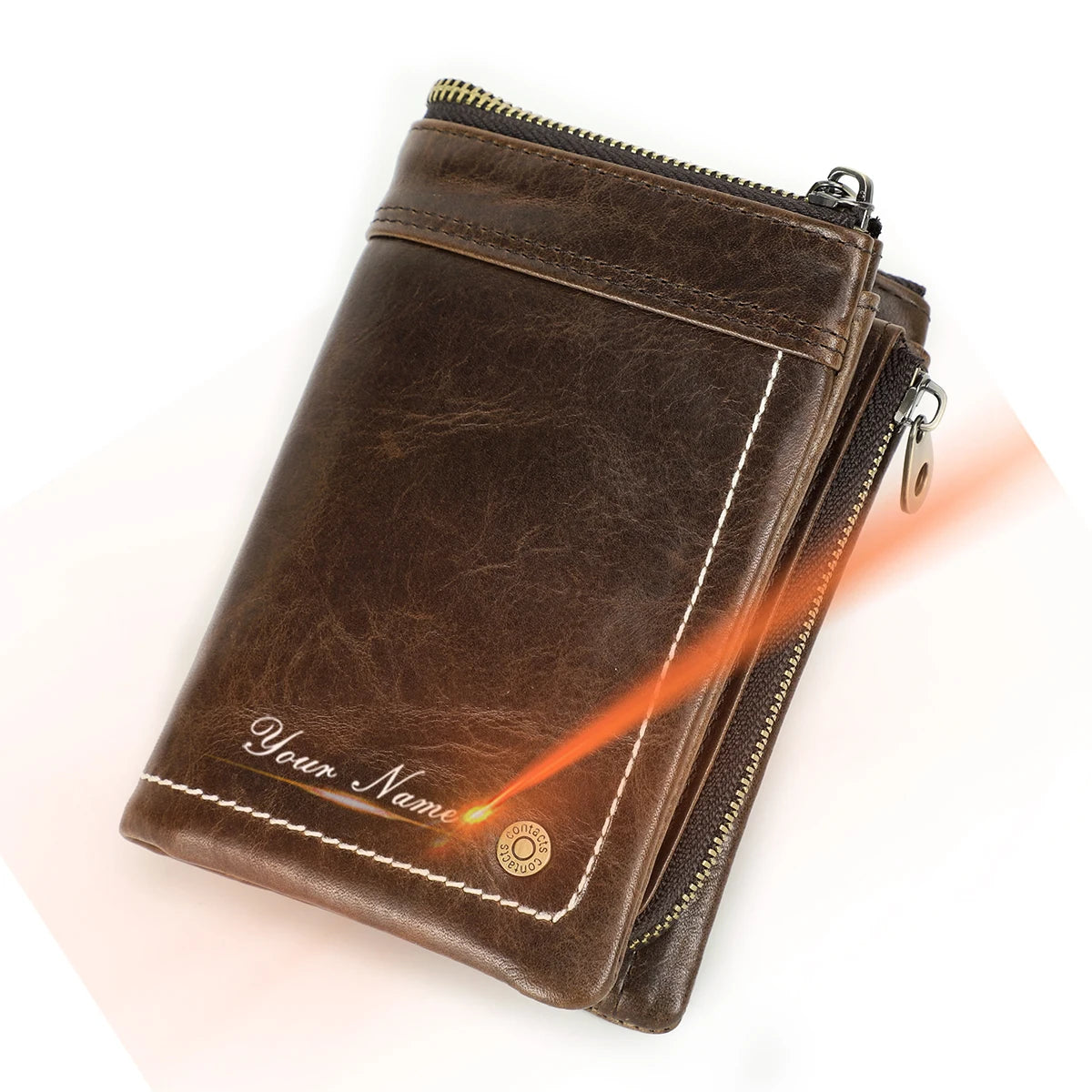 Crackle Oil Leather Short Bifold Wallets Men Quality Male Removable Wallet with airtag Clutch Slim Coin Pocket Card Holder Purse