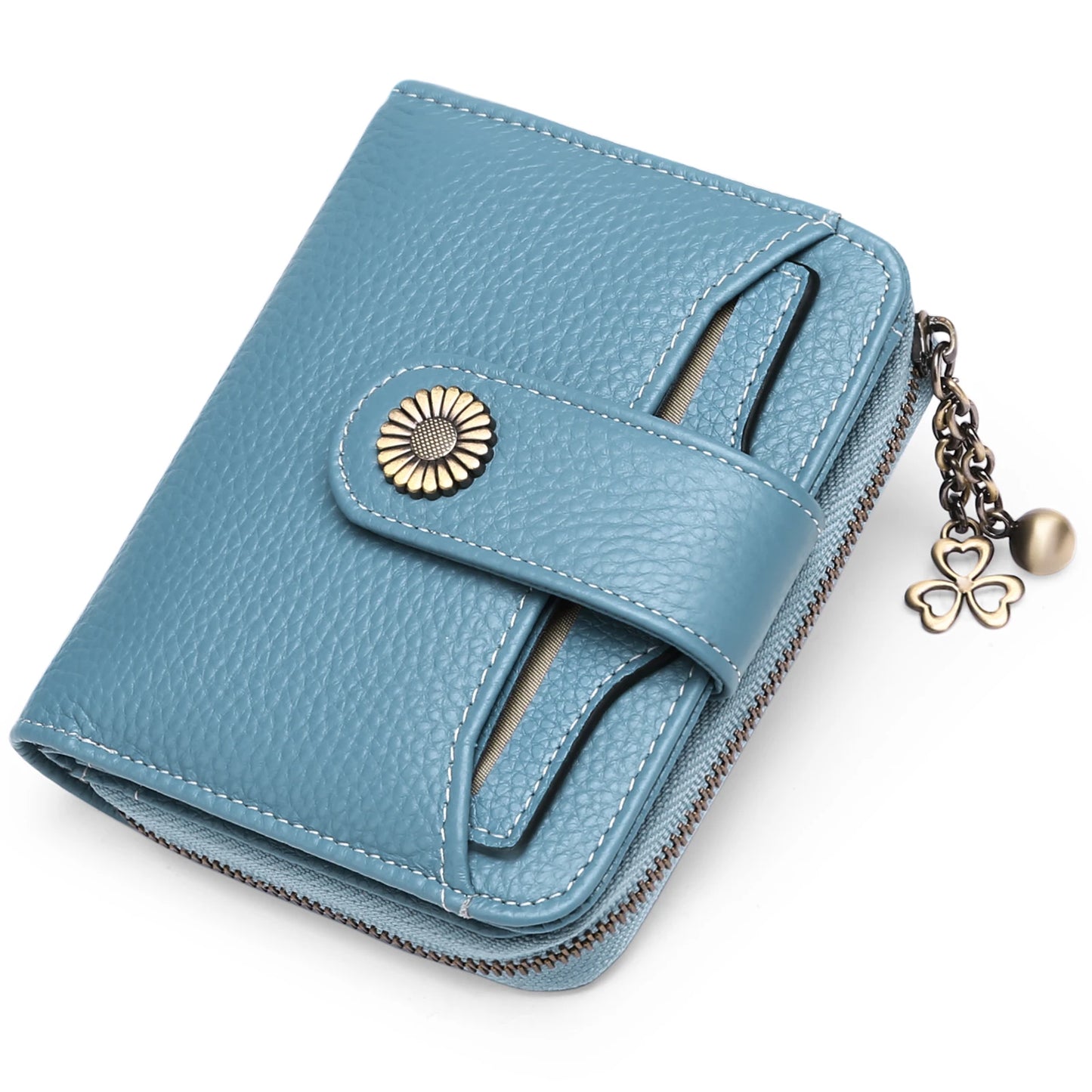 High Quality Women's Genuine Leather Wallet Female RFID Anti Theft Card Holder Coin Purse Wallets for Women Clutch Bag