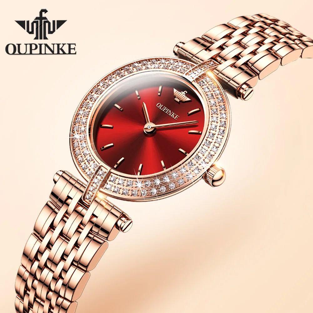 OUPINKE 3191 Luxury Women Watch Original Top Brand Waterproof Sapphire Mirror Diamond Watch Swiss Movement Quartz Women Watch