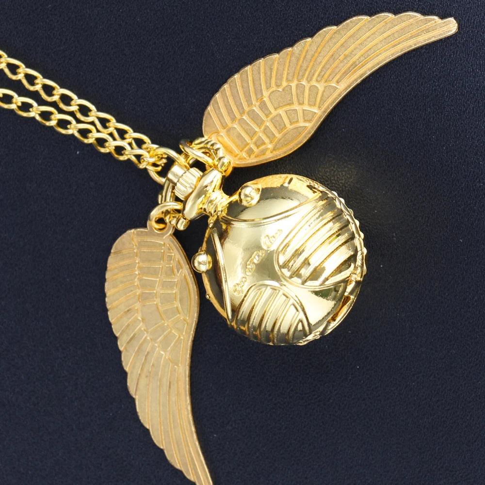 Magic Gold Fairy Ball Quartz Pocket Watch Men's and Women's Vintage Fob Watch Children's Gift Pendant Necklace Souvenir Cf1177