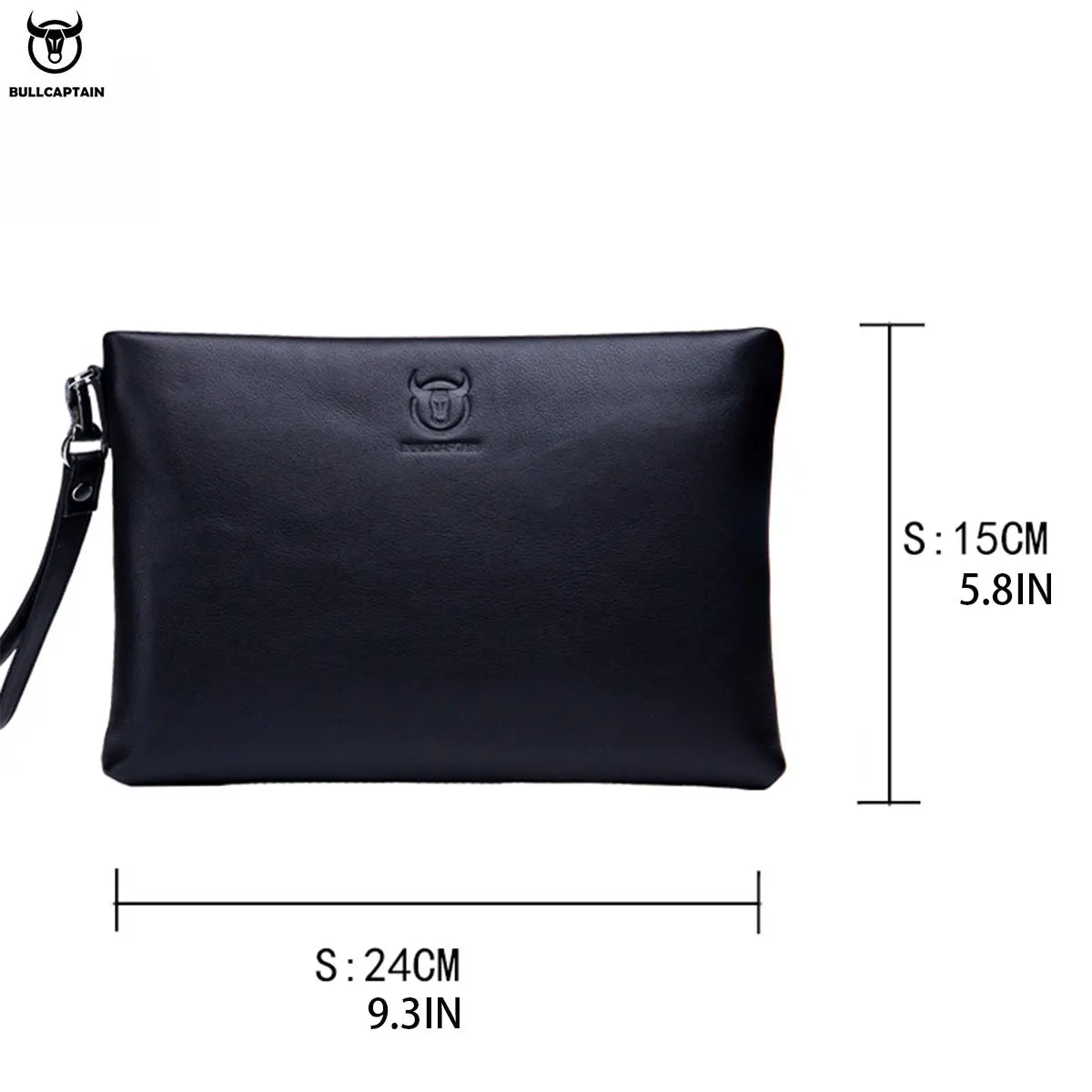 Bullcaptain Men's Long Wallet RFID Blocking Card Holder Men's Clutch Envelope Bag Business Casual Men's Underarm Bag Handbag