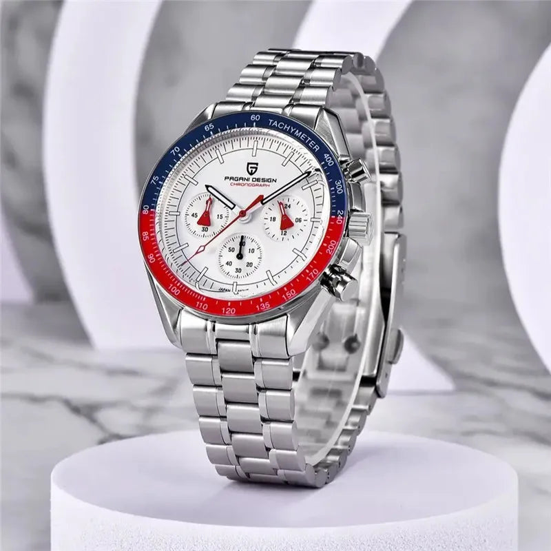 PAGANI DESIGN New Moon Watch Men Multifunctional Top Brand Luxury Automatic Quartz Waterproof Sport Stainless Steel Reloj Hombre