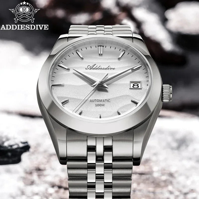 ADDIESDIVE AD2059 Watch Classic Desert Dial NH35A Automatic Mechanical Watches Waterproof 100M Stainless Steel Wristwatch