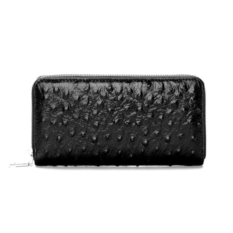 Business Men's Wallet Genuine Leather Clutch Purse Men Zipper Fashion Long Crocodile Pattern Cowhide Hand Bag Man Card Holder