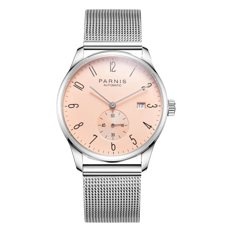 Parnis Mechanical Watches Minimalist Watch for Men Wristwatch Luxury Waterproof Automatic hombre Relogio Masculino Calendar 2025