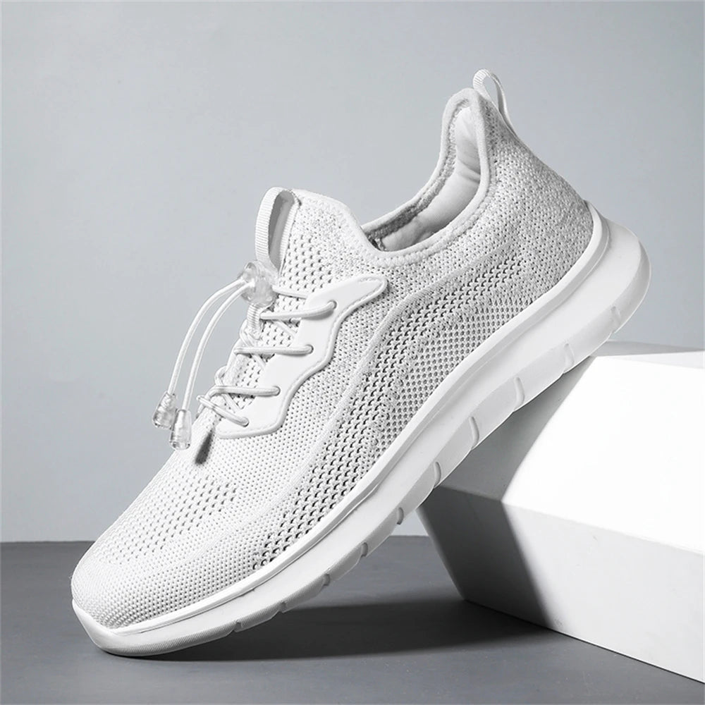 Men's Spring Summer Woven Sneakers, Breathable Adjustable Buckle Durable Outdoor Running Workout Shoes