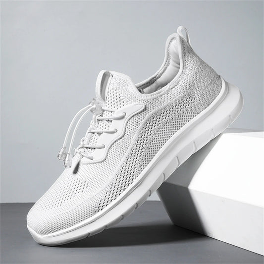 Men's Spring Summer Woven Sneakers, Breathable Adjustable Buckle Durable Outdoor Running Workout Shoes