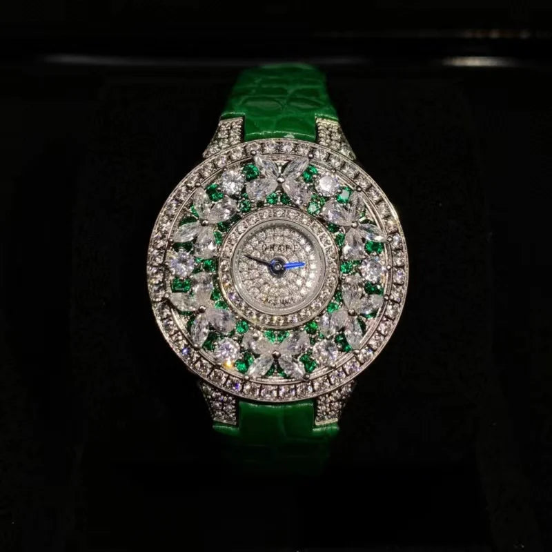 Luxury Colorful Women's Watch Quality Jewel Wristwatch Bracelet Elegant Timepiece for Ladies Luxury Brands Quartz Watches clock
