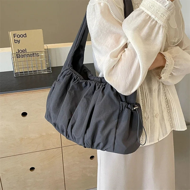 Hot Selling Fashion Nylon Pleated Women's Crossbody Bag 2025 New Casual Trend Versatile Large Capacity Tote Women's Shoulder Bag