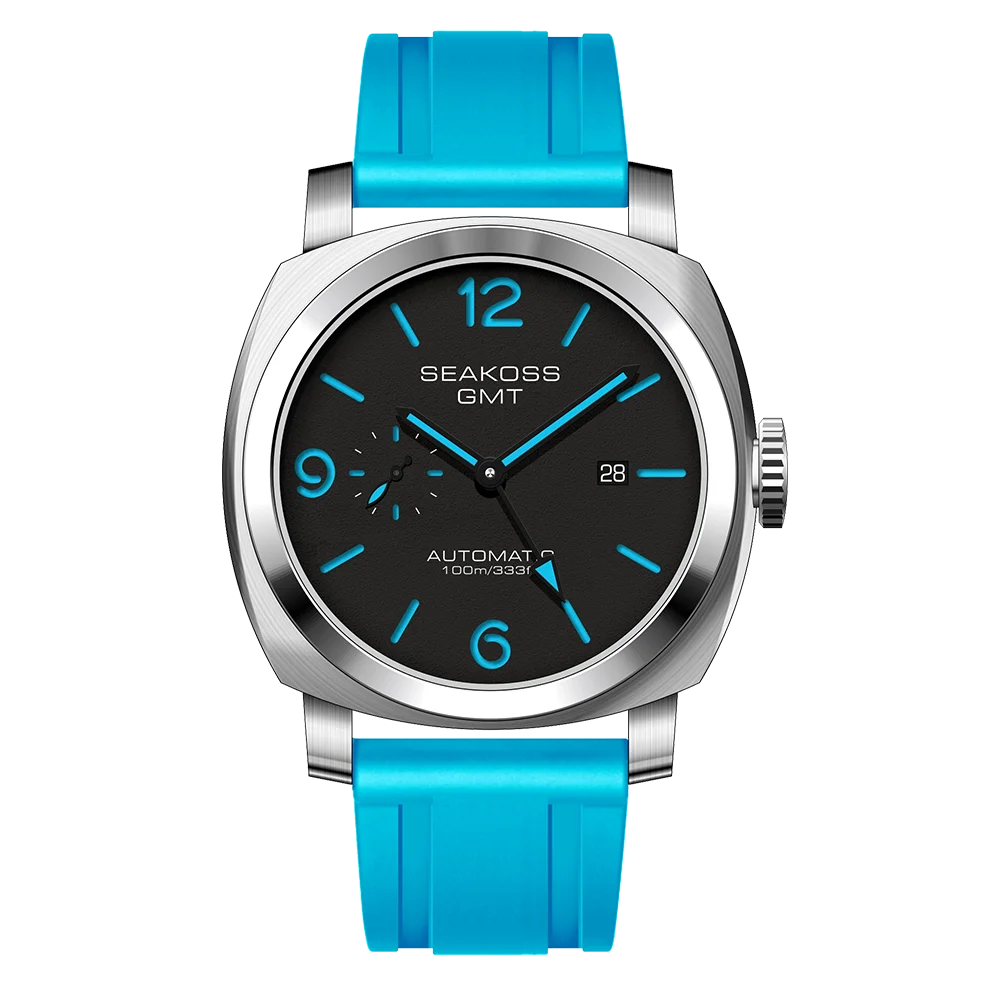 SEAKOSS Diving GMT 10Bar Men Automatic Mechanical Watch 1963 Original 2557 Automatic Movement Sapphire Super Luminous Wristwatch