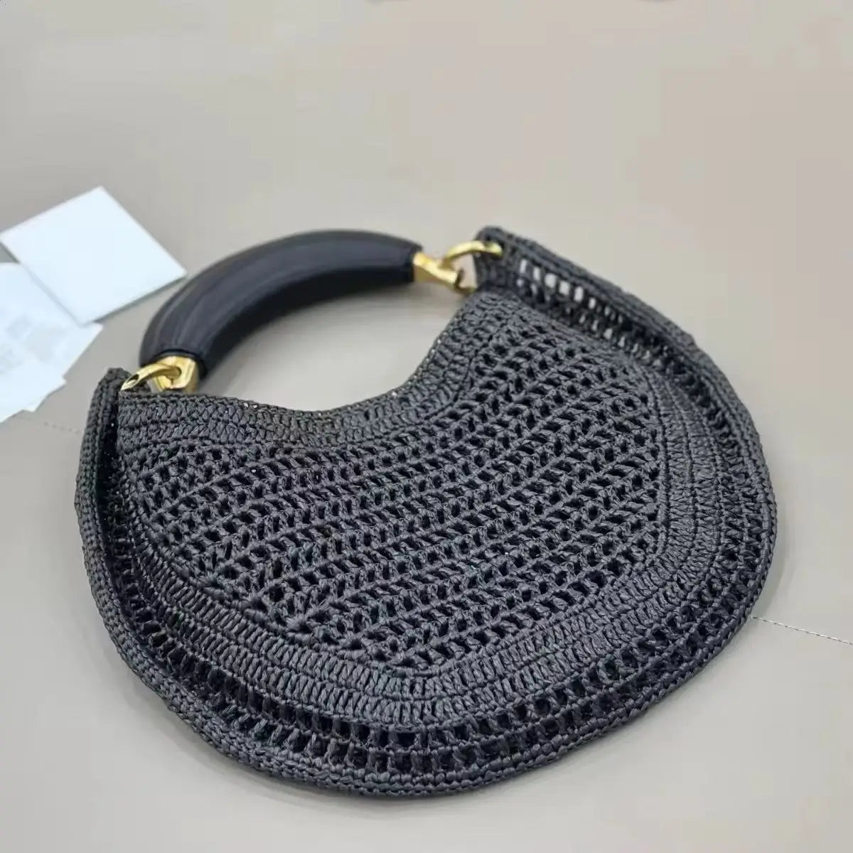2025 New Summer Banana Woven Handbag Fashion Beach Vacation Armpit Bag Womens Eco Friendly Straw Shoulder Purse