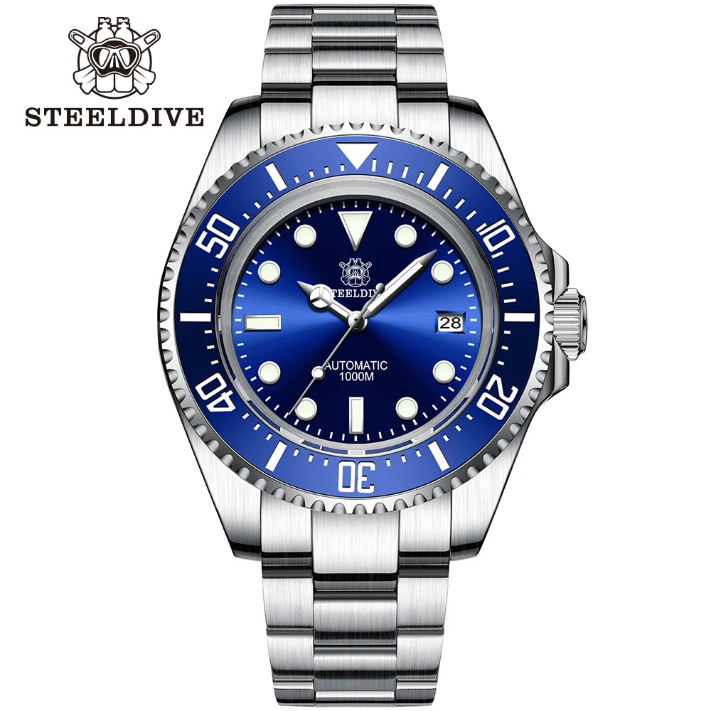 STEELDIVE SD1964 New Arrival 2024 Oversize 45.4mm Stainless Steel 1000M Waterproof NH35 Automatic Mens Dive Watch with Valve