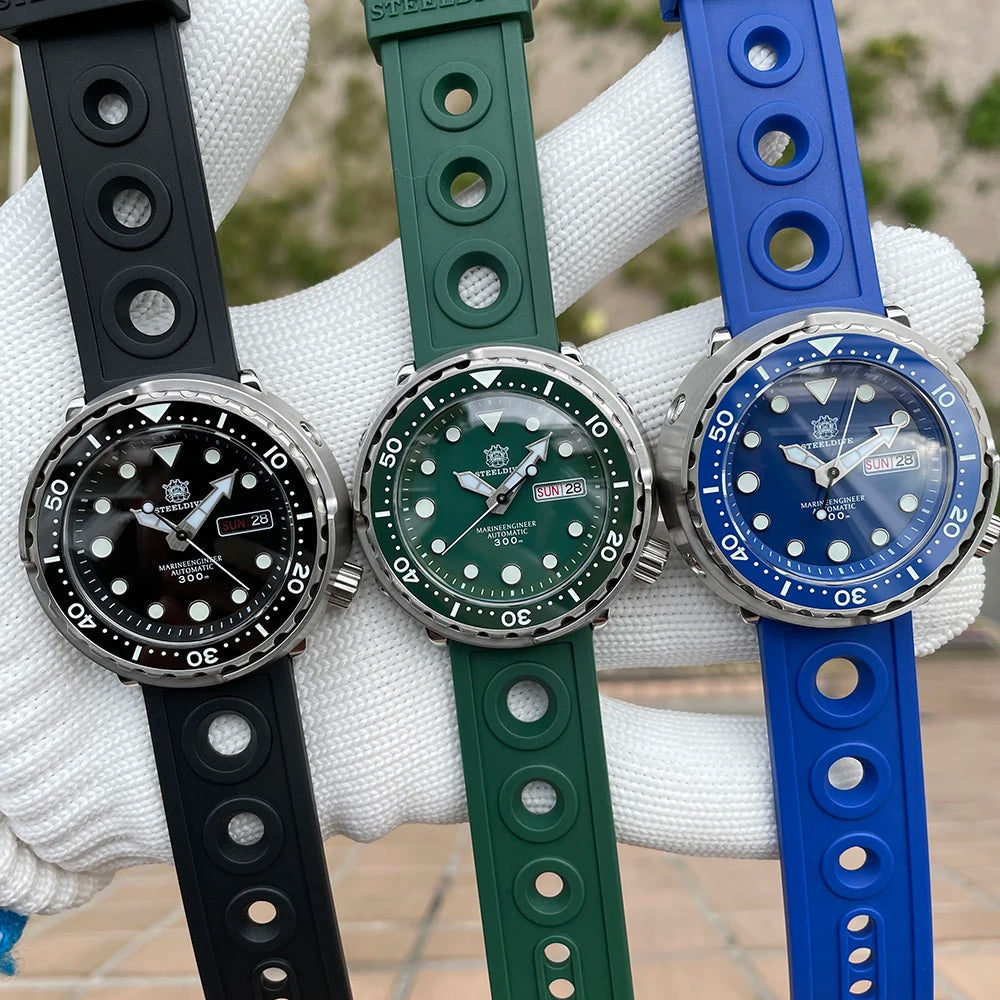STEELDIVE Top Brand Day Function 47.5mm 300M Waterproof Sapphire Glass Ceramic Bezel NH36 Automatic Dive Can Tuna Watch for Men