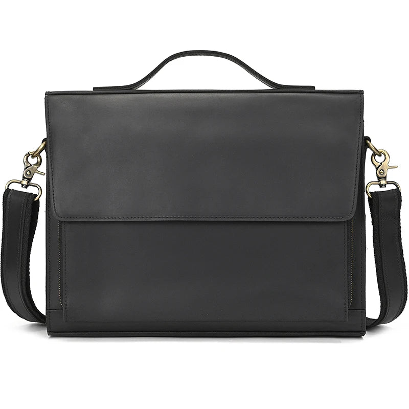 Men's leather shoulder bag casual cross body bag iPad top layer real cowhide men's bag waterproof sling bag message bag fashion