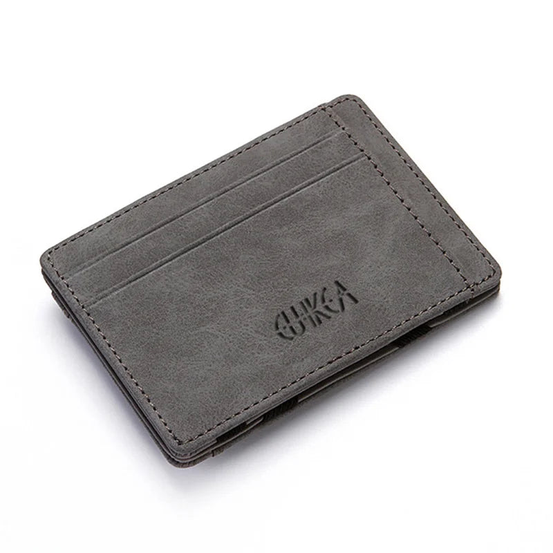 PU Leather Mini Wallets Ultra Thin 2023 New Men Male Small Magic Zipper Coin Purse Pouch Plastic Credit Bank Card Case Holder
