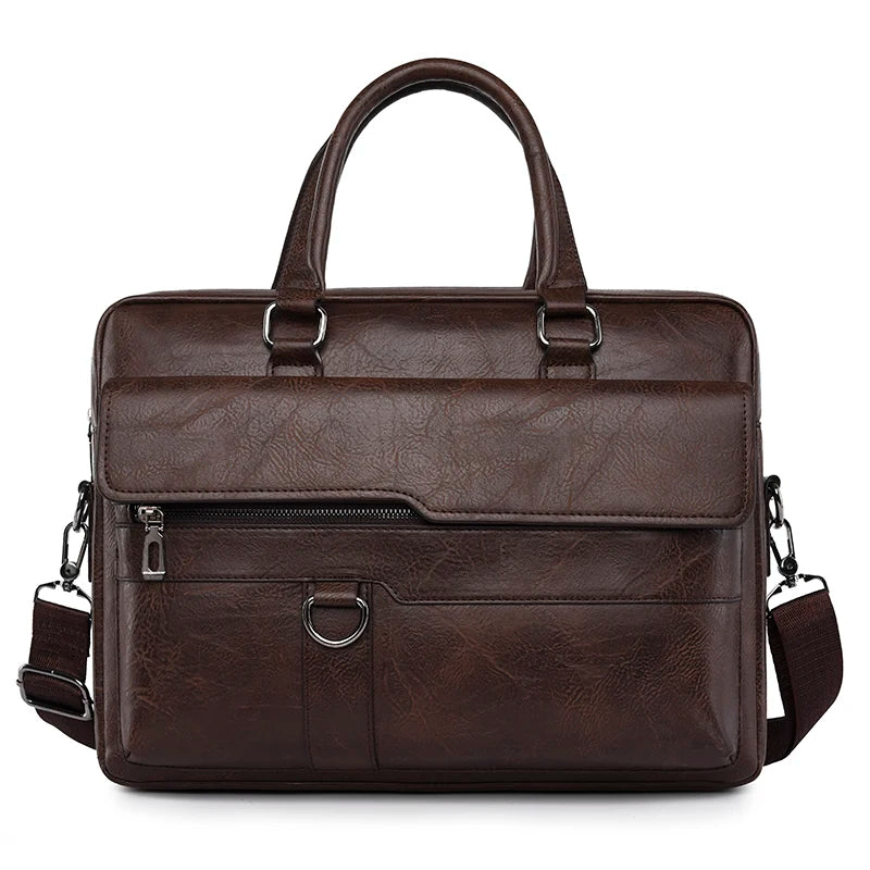 Luxury Brand Men Handbag Leather Man Briefcase for Laptop Messenger Men Leather Shoulder Bag Business Portfolio For A4 Document