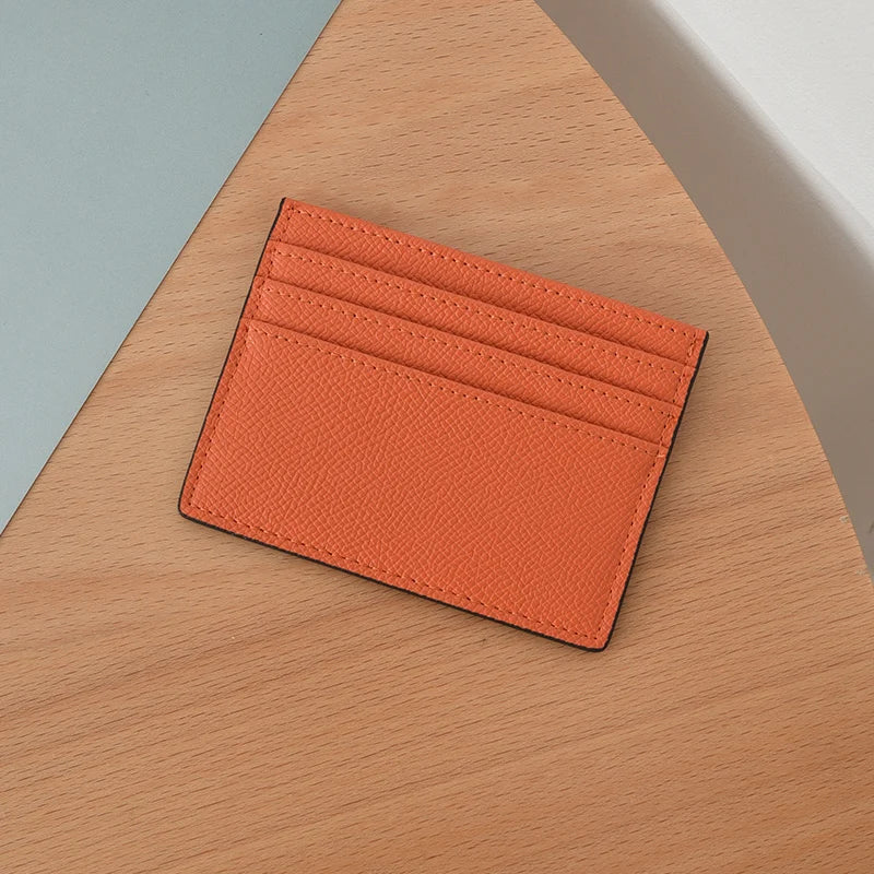 Ultra-thin Card Holders Genuine Leather High Quality Luxury Design Unisex ID Card Case Cowhide Solid Slim Business Card Wallet