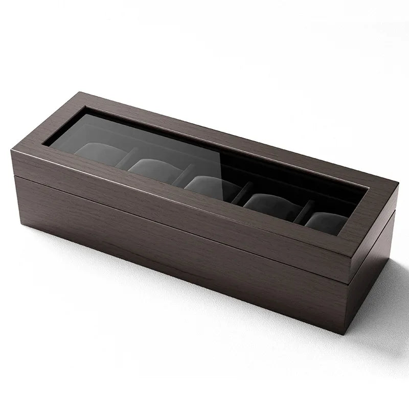 Watch Box Storage Case Wood Watch Boxes Organizer for Men Mechanical Wrist Watches Transparent Skylight Display Collection Gift