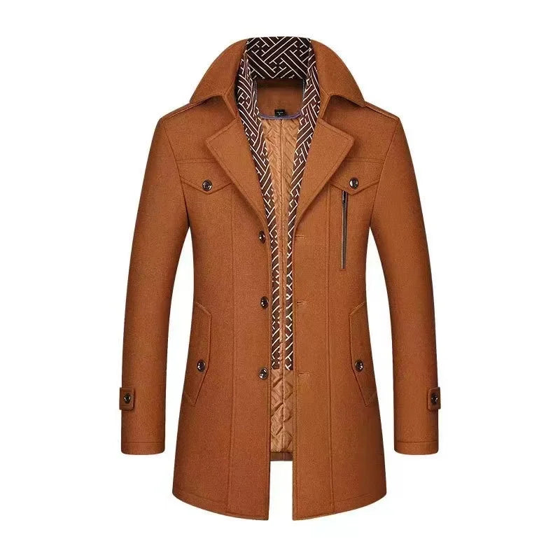 2024 Autumn And winter New Woolen Coat Middle-Aged And Young Woolen Coat Medium To Long Quality Business Woolen Coat Outerwear