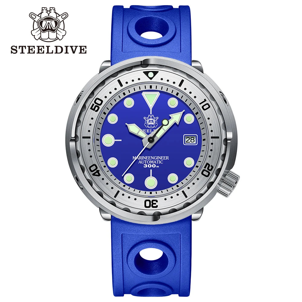 STEELDIVE SD1986 New Arrival 47.5MM Steel Bezel Insert Super Green Luminous 300M Waterproof NH35 Automatic Mens Dive Watch Reloj