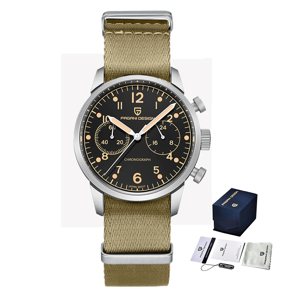 2025 PAGANI DESIGN Quartz WristWatch VK64 Multifunctional Watches Sapphire AR Coating  Stainless steel Waterproof Watch for Men