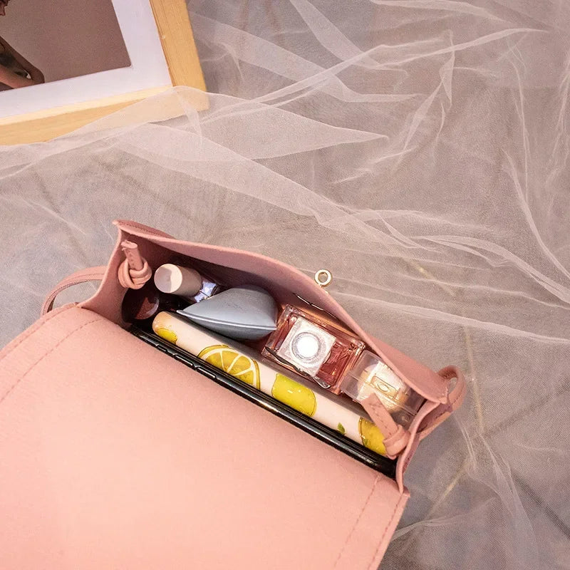 New Women's Messenger Bags Fashion All-match Small Square Bag Trend Mesh Bag Hit Color One-shoulder Mobile Phone Bag