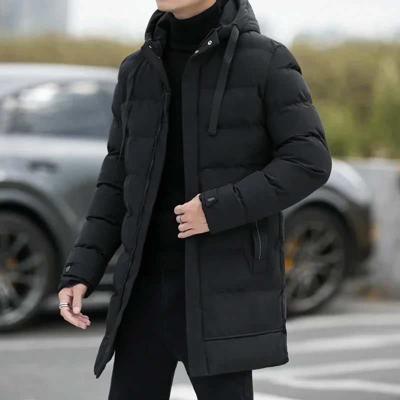 Male Outwear Winter Coats  Mens Jackets Winter Thicker Warm Parkas New Slim Fit Jackets Size Men Hooded Casual Long Down Jackets
