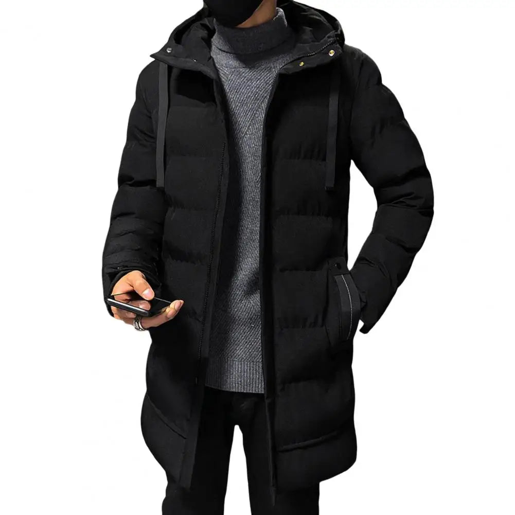 Stylish Men Outerwear  Hood Male Men Jacket  Cotton Padded Zipper Windbreaker
