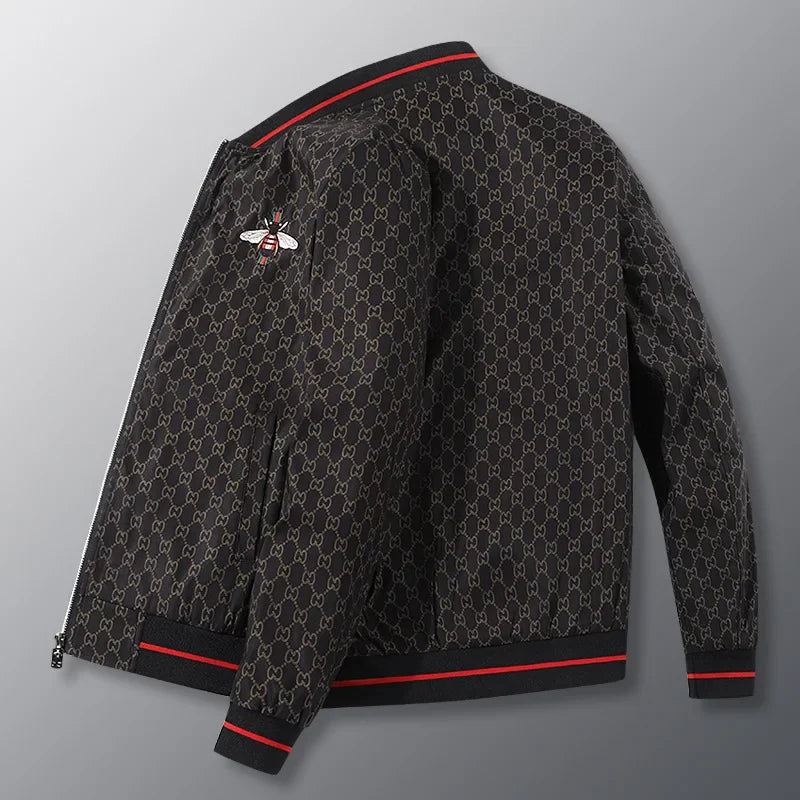 Men's Trendy Slim Fit Embroidered Blazer Casual Printed Top For Spring Autumn New Style Baseball Collar Middle Youth