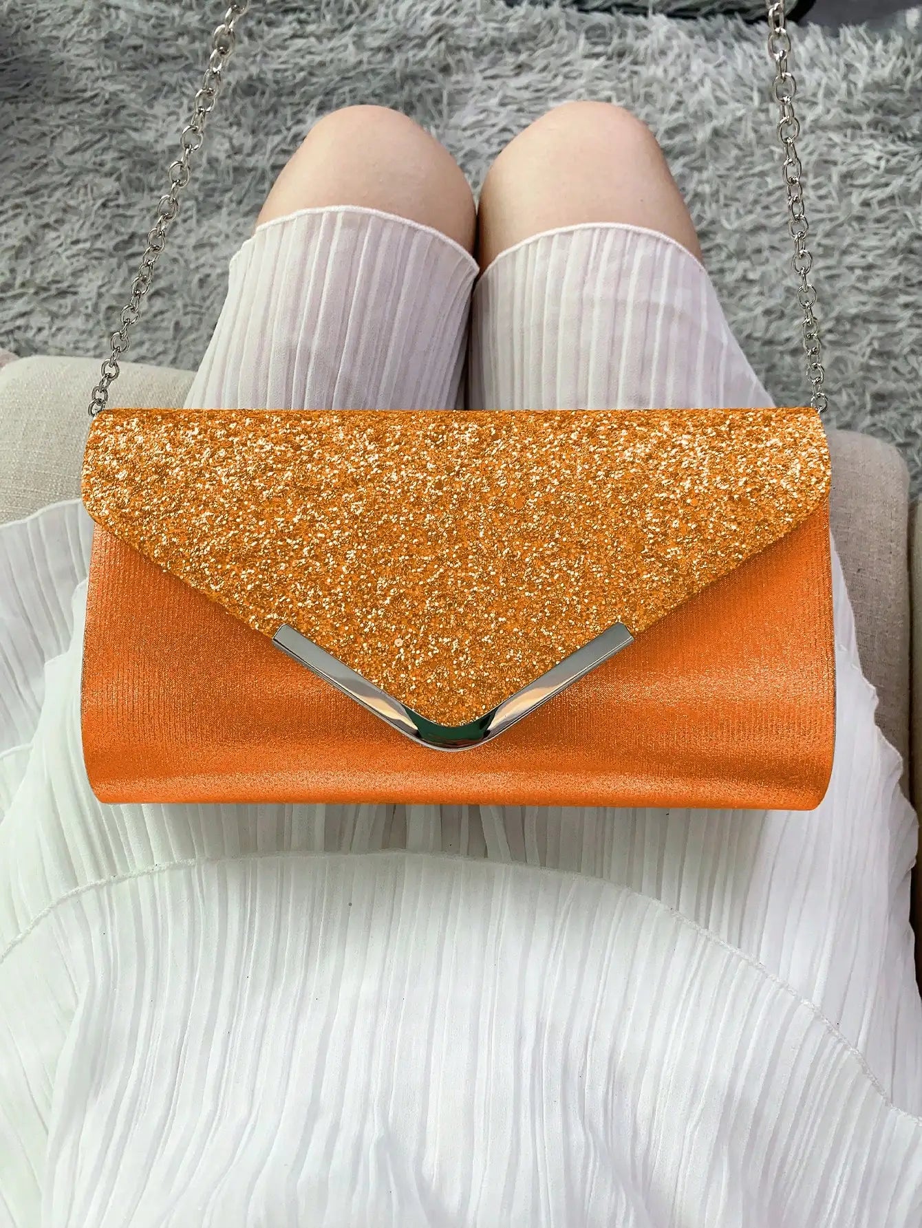 Glitter Bling,Shiny Elegant And Fashionable Envelope Clutch Bag, Party Wedding Handbag For Women Dinner Bag