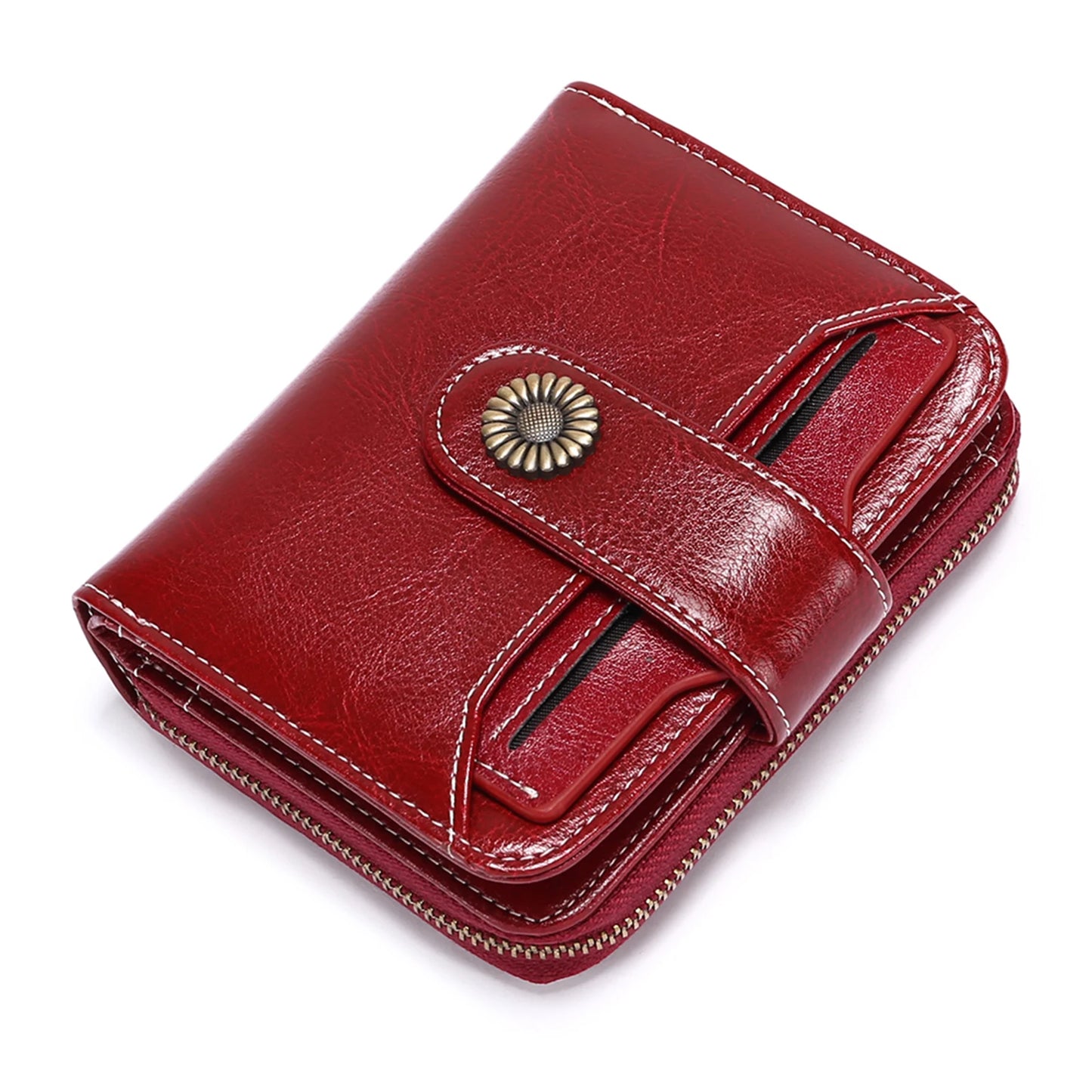 High Quality Women's Genuine Leather Wallet Female RFID Anti Theft Card Holder Coin Purse Wallets for Women Clutch Bag