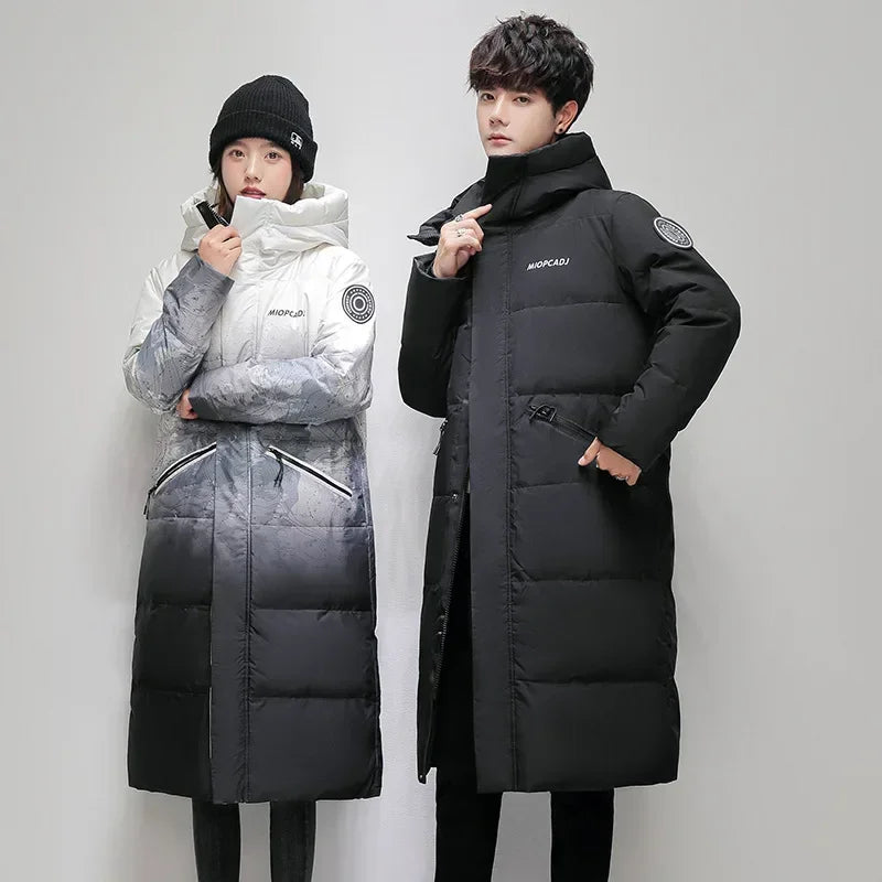 Winter Mens Down Parkas High-quality -30 Outdoor Snowfield Down Jackets Long Male White Duck Thicked Warm Hooded Jacket Coat