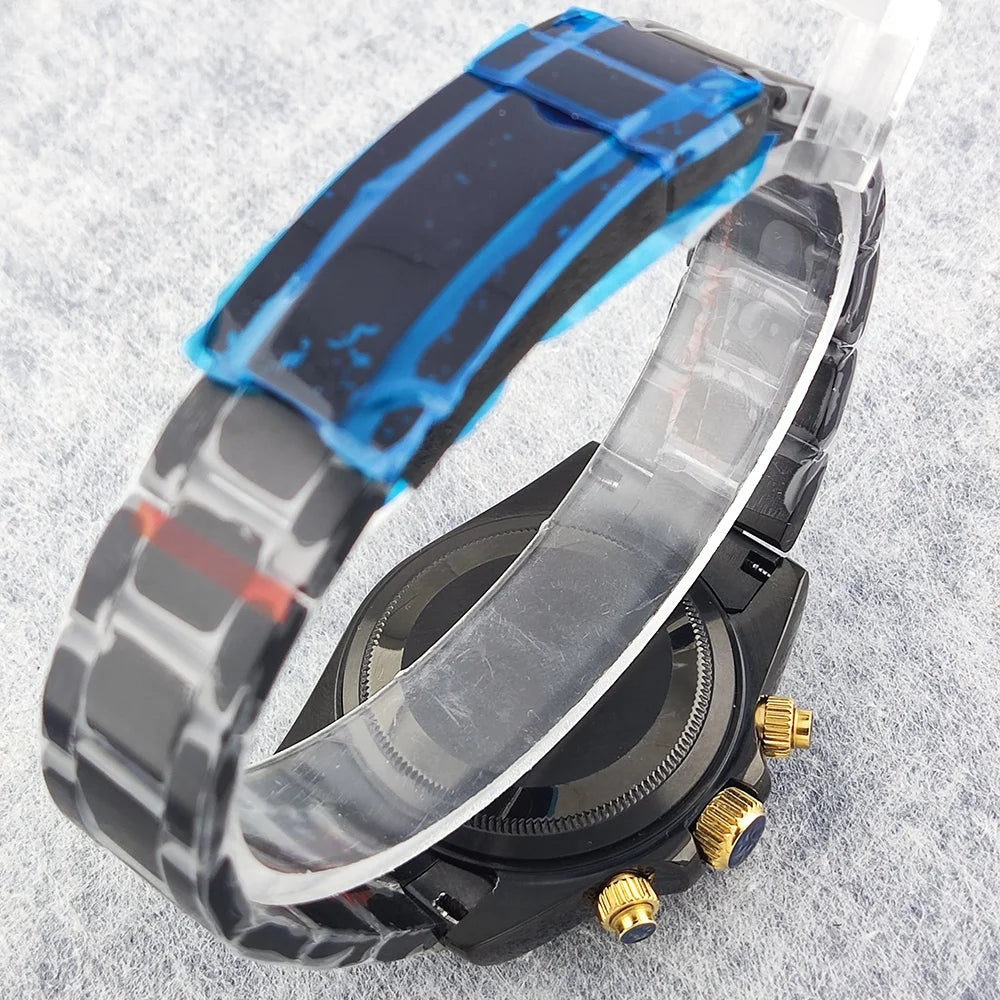 Business 39mm Quartz Watch Men's Chronograph Sapphire Crystal VK63 Movement Arabian luminous dial stainless steel men's watch