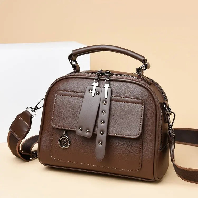 2025 New Women's Handbag - Simple Versatile Crossbody/Shoulder Bag, Multi-layer with Premium Texture