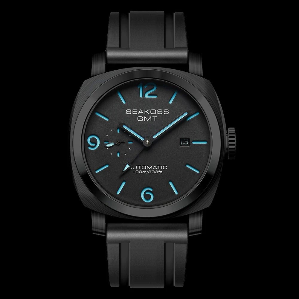 SEAKOSS Diving GMT 10Bar Men Automatic Mechanical Watch 1963 Original 2557 Automatic Movement Sapphire Super Luminous Wristwatch