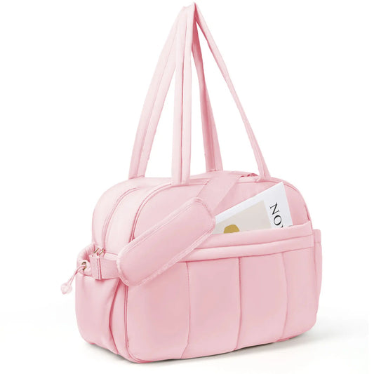 Weekender Bags Quilted Travel Duffel Bag,Large Puffer Duffle Bag,Travel Gym Weekend Workout,Carry on Bag for Airplanes