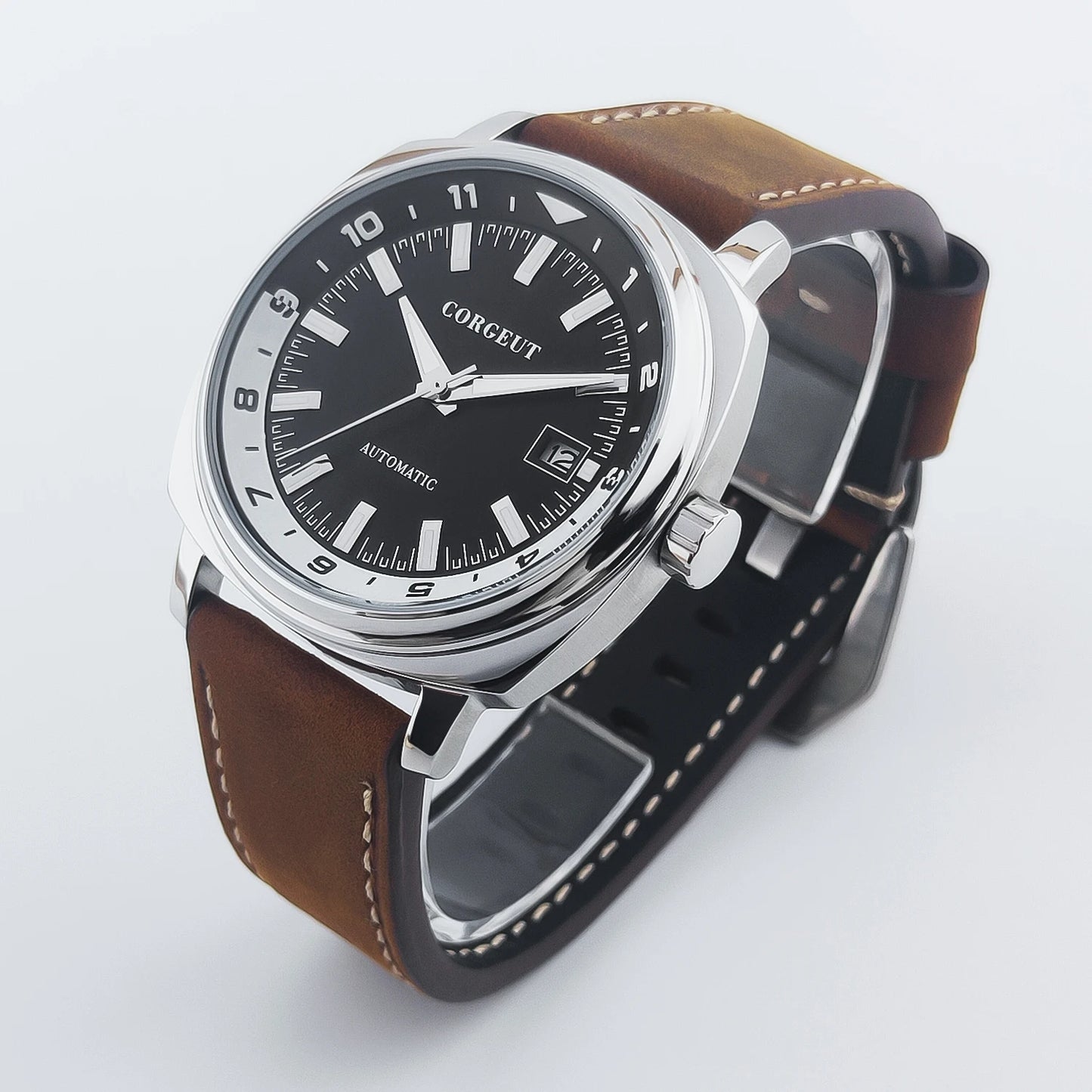 CORGEUT 42mm Classic Square Mechanical Watches for Men Japan NH35 Movement Sport Luxury Clock Pilot Men Wristwatch