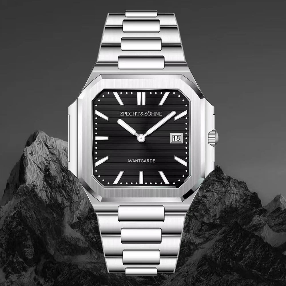 2025 New Fashion Cubic Specht & Söhne Watches For Men Ultrathin Steel Sapphire Crystal Quartz Wristwatch Relogio Masculino