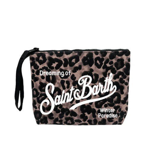 2025 New Handbag European and American Women's Handbag Leopard Canvas Diving Handbag SAINT BARTH Zero Wallet