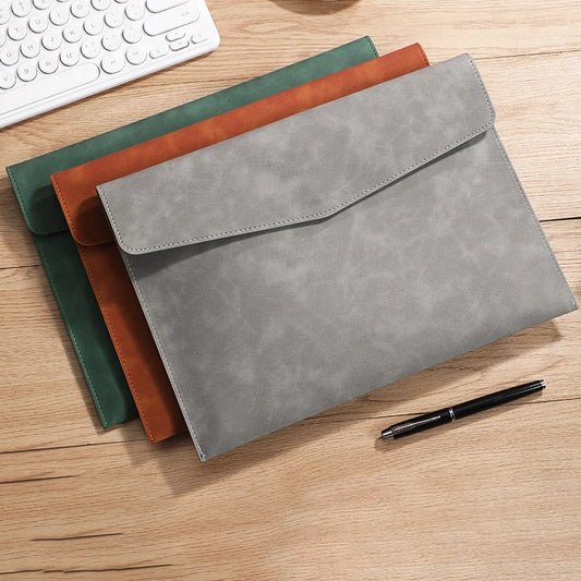 Contract Bill File Bag Professional File Folder Fashion Briefcase Data Package Document Organiser A4 Leather File Folder