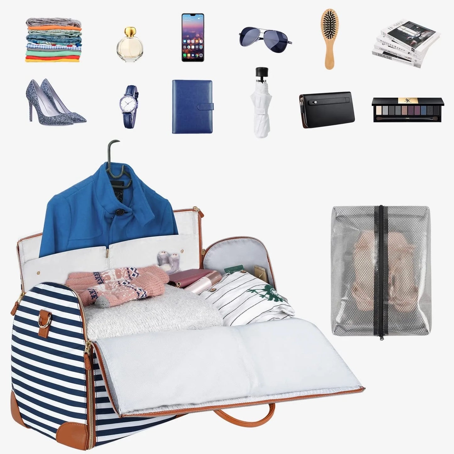 PU Folding Suit Storage Bag Large Capacity Travel Duffle Bag Women's Handbag Waterproof Totes Gym Bag Outdoor Fitness Bag
